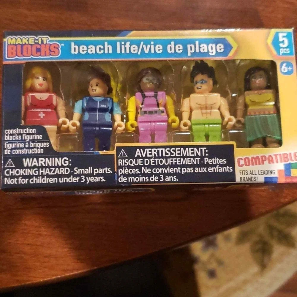LEGO like Lot of 3 new Make it blocks Galactic force‎ Beach life  alians figures